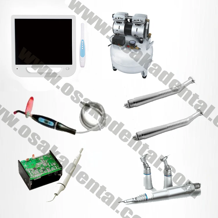 Dental Chair with Handpiece, Air compressor, Monitor, Camera, Scaler full set
