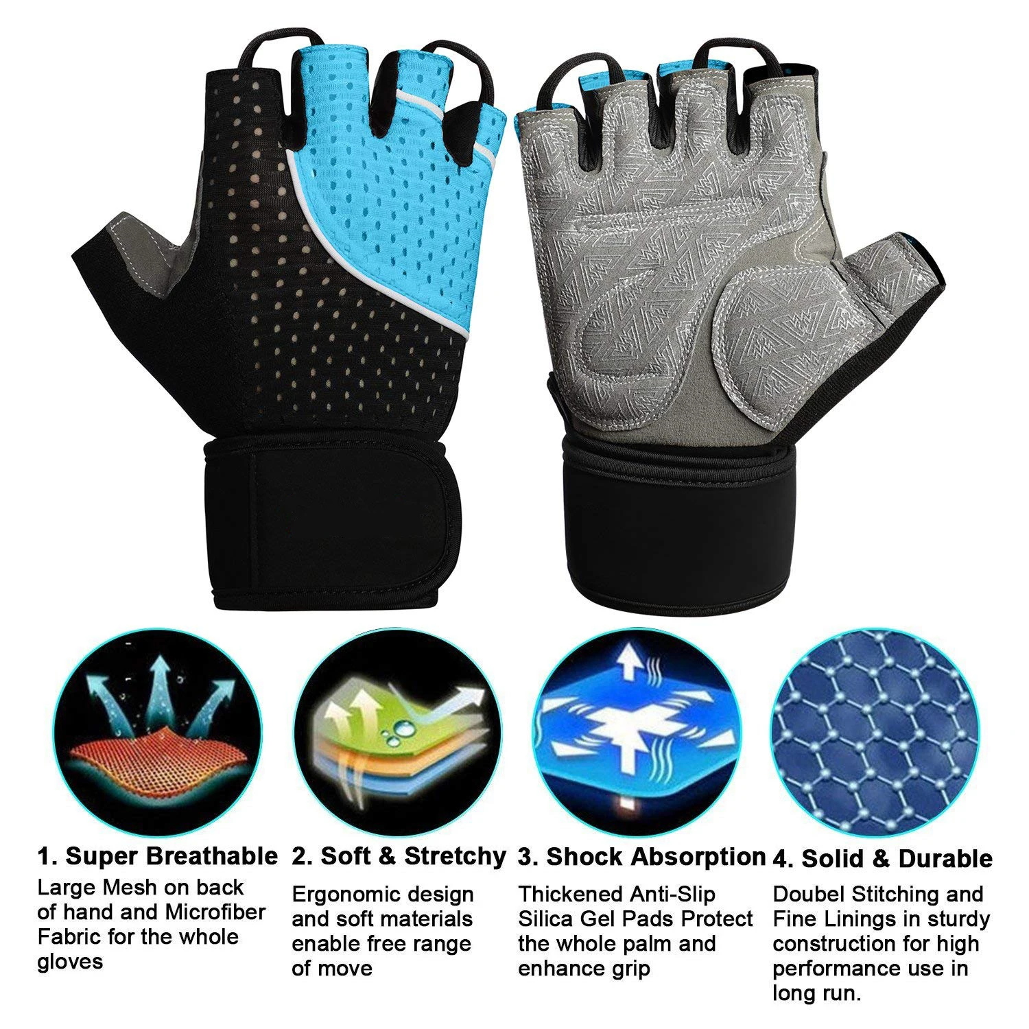 Custom Logo Microfiber Lady Workout Cross Training Gym Gloves Fitness Sports Workout Half Finger Weight Lifting Gloves