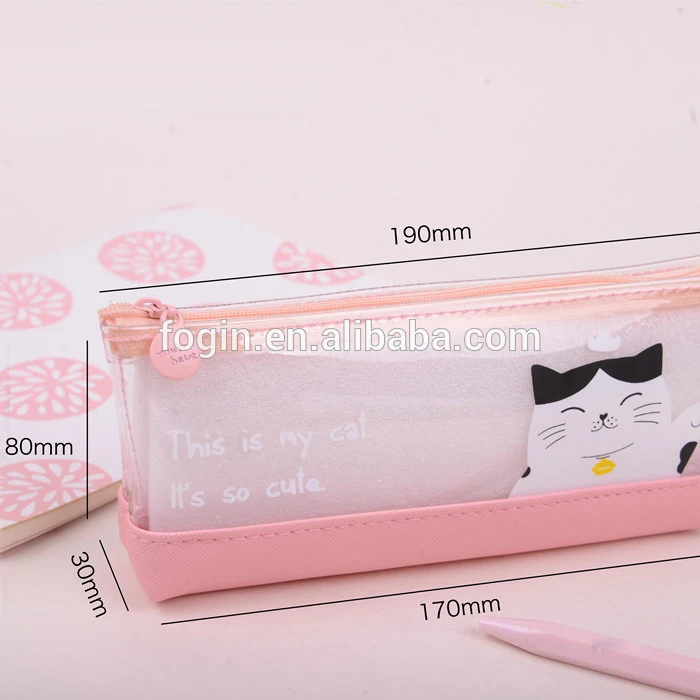 Transparent silicone pencil bag /cute cartoon silicone pencil bag /silicone stationery pencil case
