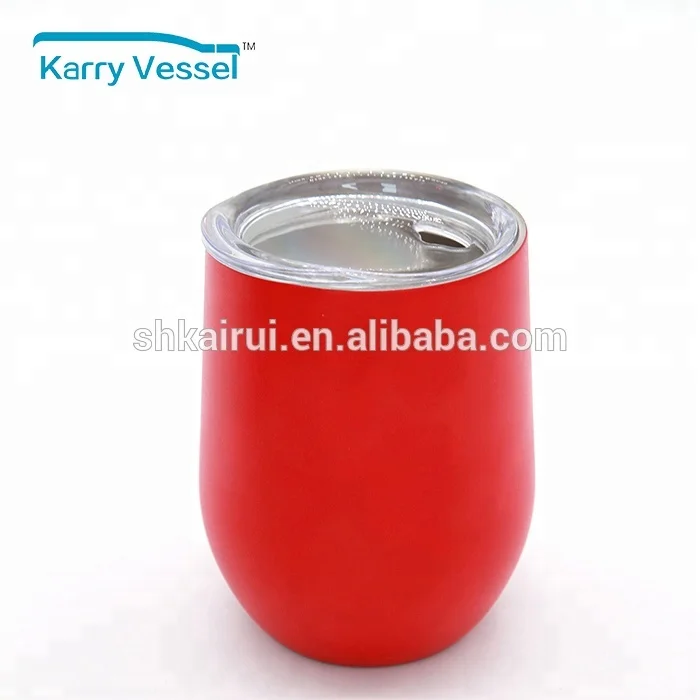 2020 Hot Stainless Steel Stemless Wine Tumbler Tumbler Cups for Coffee Double Wall Vacuum Insulated Travel with Lid, 12 Oz Mugs