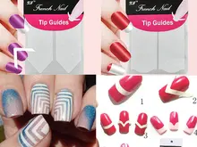 1 pc Unhas Autocolante Decalques Da Arte Do Prego Francês Guia de Dicas de Manicure Formulário Fringe Styling DIY Ferramentas de Beleza