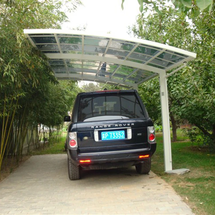 Aluminum Tricycle Car Parking Shelter with Polycarbonate Roof and Wind Resistance