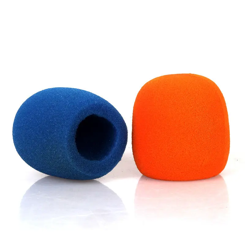 Colorful disposable microphone covers print logo mic foam cover custom sponge microphone foam windscreen for ktv microphone