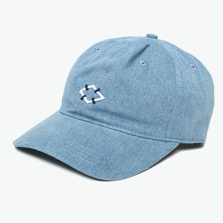 Cap Factory Manufacturer Custom With Embroidery logo Blue  Denim Baseball Caps