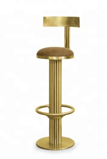 luxurious rotate stainless steel tube velvet cushion counter stool