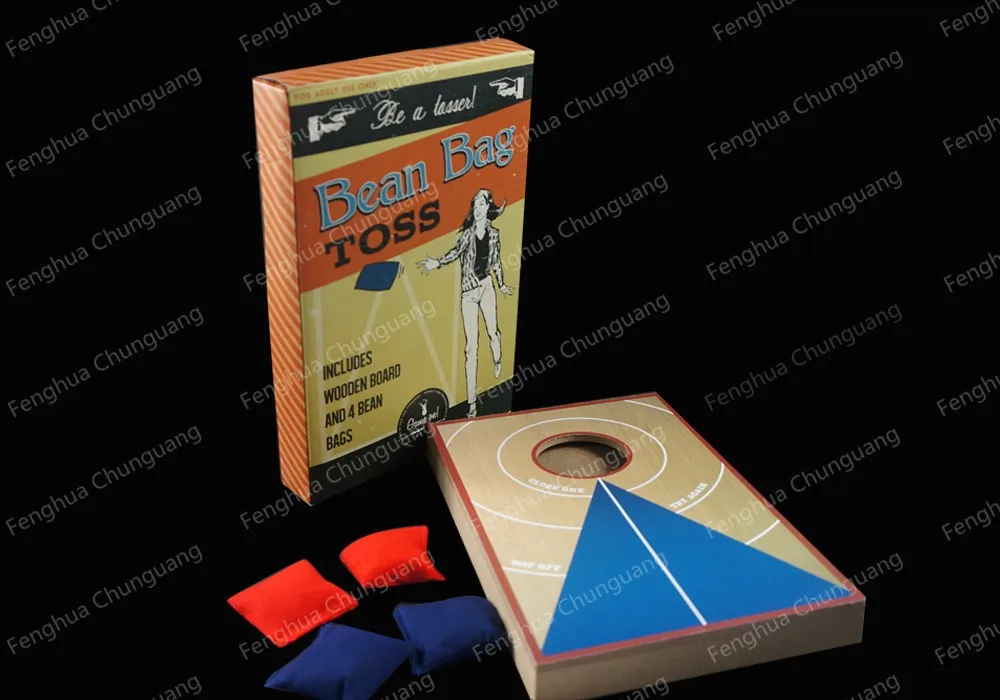 customized classical promotional wooden Bean bag toss game set in paper box for kid