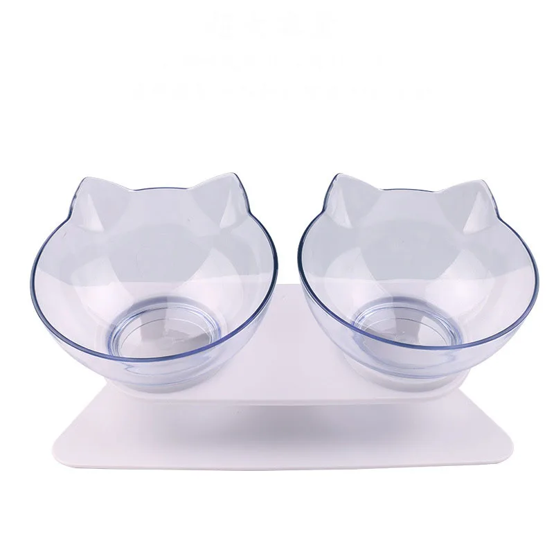Hot non-slip cat ear oblique feeding water food pet bowl