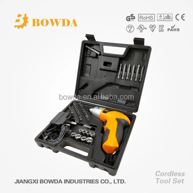 45 pcs Li-ion Ni-Cd battery cordless screwdriver set hand tool set