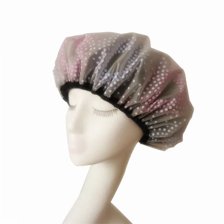 
Manufacturer Bath Accessories Women Shower Cap Reusable Waterproof Shower Cap With Elastic 