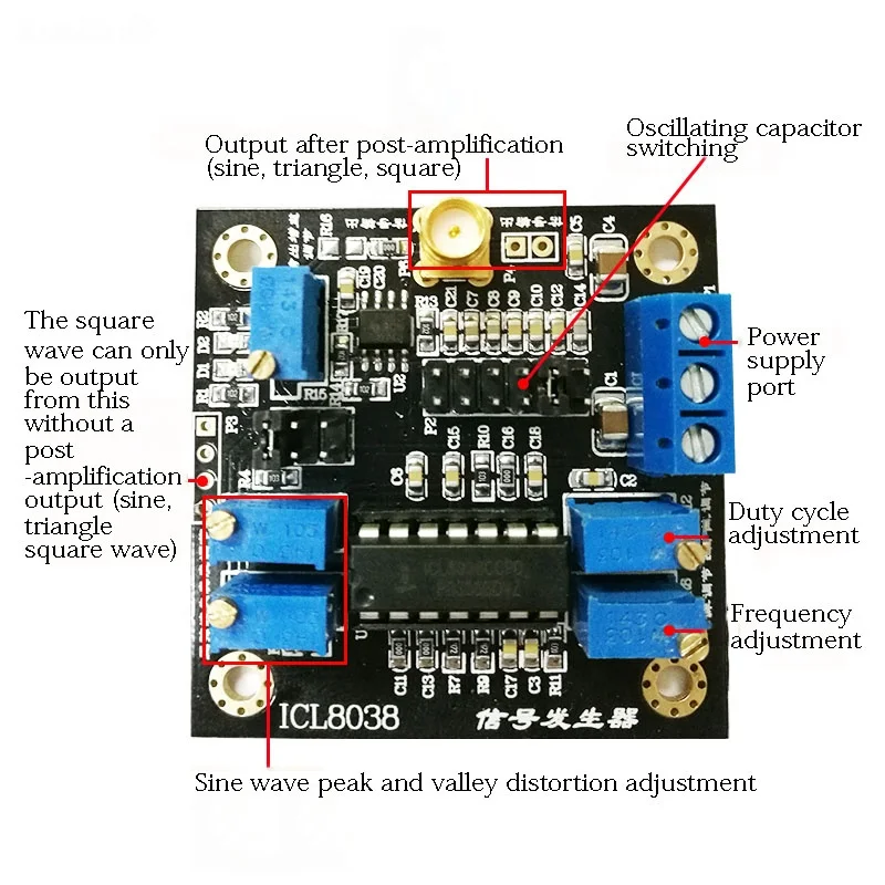 Taidacent Arbitrary Wave Generator ICL8038 FSK Modulation Low Frequency Signal Source Precision Function Generator