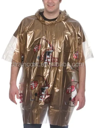 PE Cheap disposable raincoat/full printing poncho/Promo emergency poncho raincoat