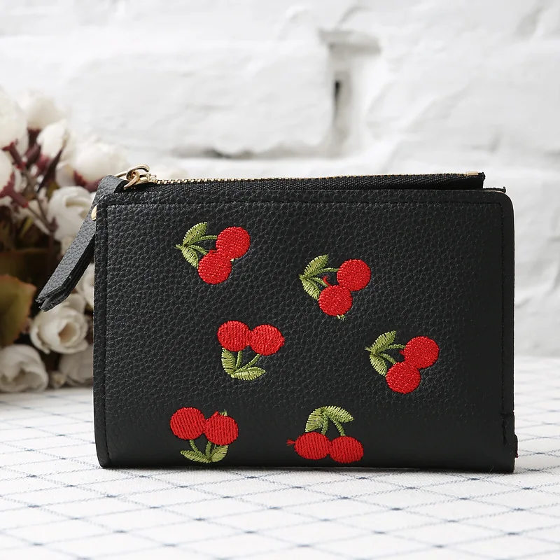 2019 New Style Hot-selling PU Leather Wallet For Women Fashional Lady Purse Cherry design