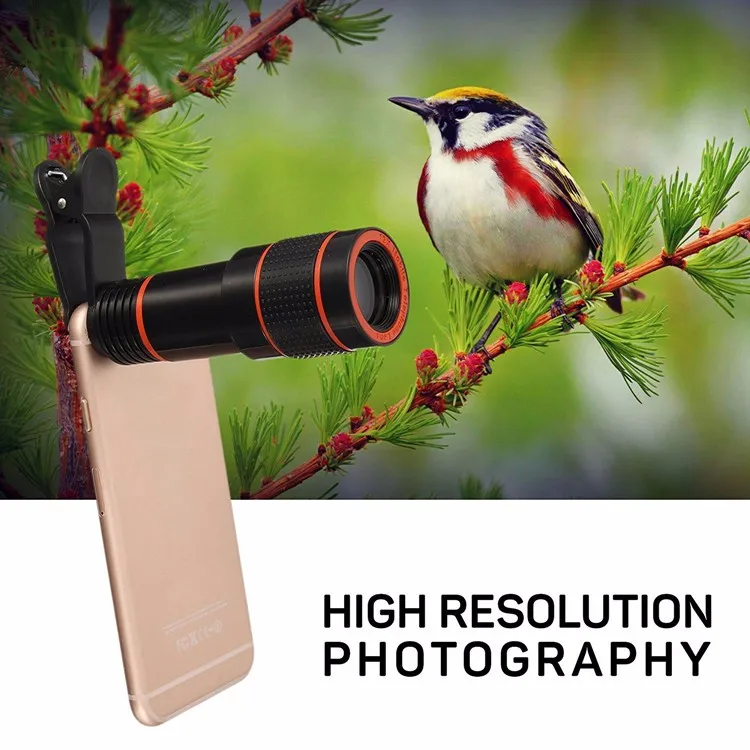 Universal Clip 8X 12X Zoom Mobile Phone Telescope Lens Telephoto External Smartphone Camera Lens for Smartphone