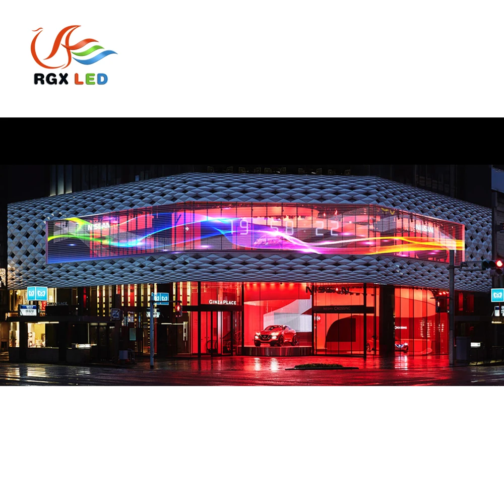 Outdoor P12 P16 Glass Transparent Led Display Screen for shop window Advertising