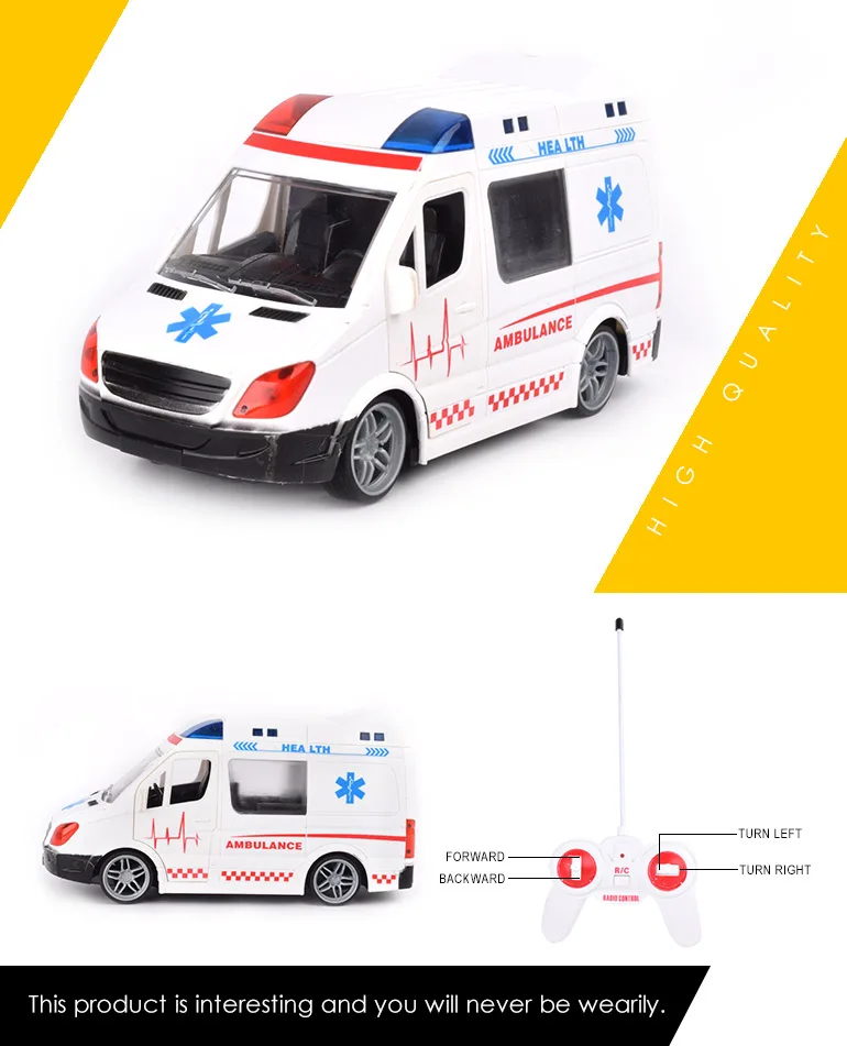 1:32 6 lights and sounds and opening doors rc ambulance for kids