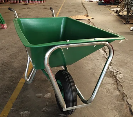 single and double wheels 150L big plastic tray America Europe market wheelbarrow WB1006P