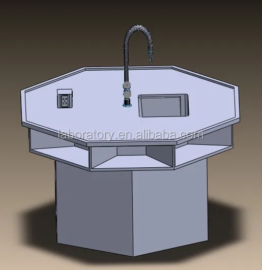 Octagon lab table with PP sink