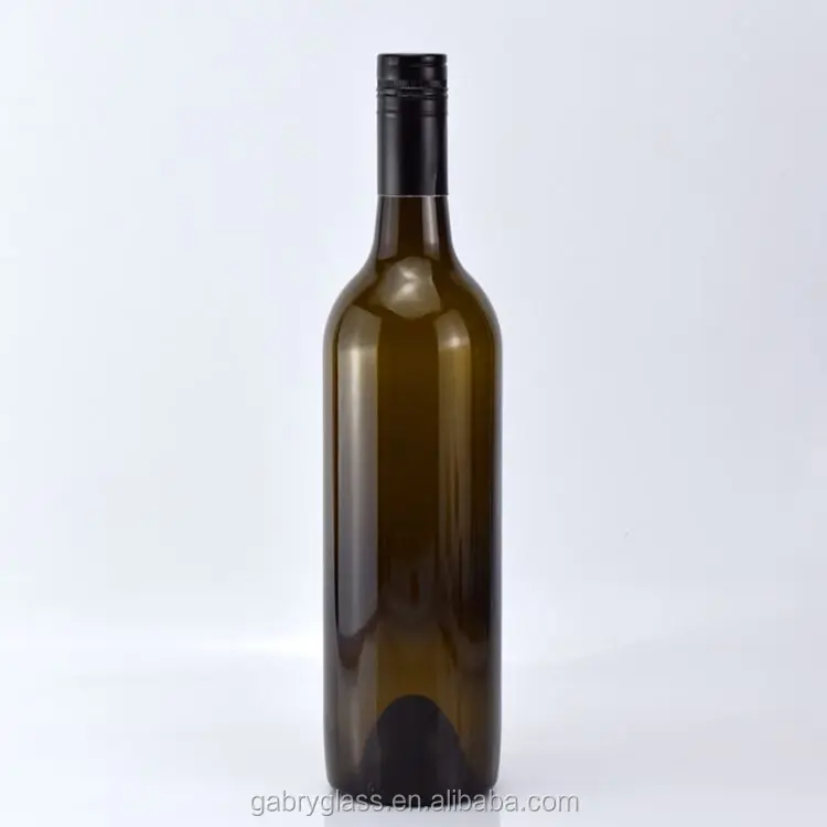 Black brown 750ml bordeaux redwine glassbottle with screw caps