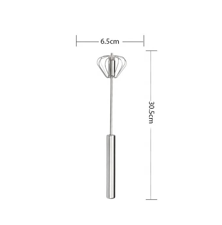 Stainless Steel Semi-Automatic Spin Rotary Egg beater