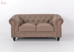 Набор семейных диванов, современная мебель для гостиной, черная стеганная мебель на пуговицах, кожаный диван для Chesterfield