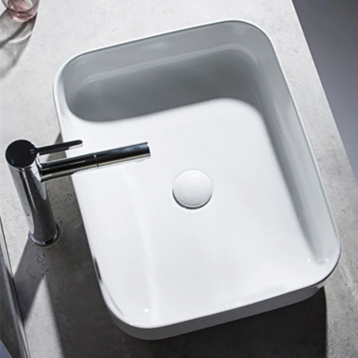 Высококачественная Европейская классическая раковина фабричная керамическая для ванной комнаты квадратный над столешником умывальник