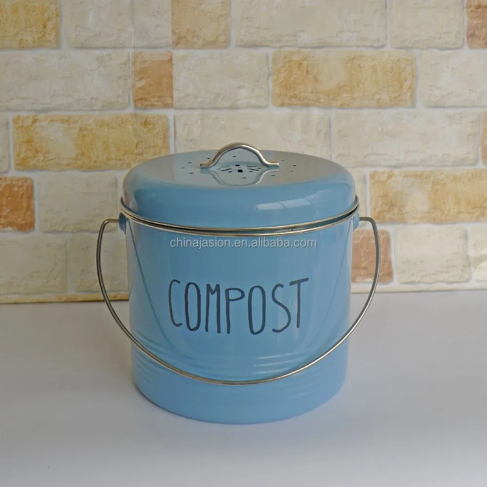 Kitchen Compost Waste Recycling Caddy Bin Metal Compost Food Bin