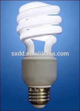 Китай поставщиков энергосберегающая лампа половина спираль 20 Вт 25 30 PBT 8000Hrs цветная коробка E27 B22 AC110V