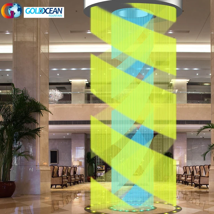 FREE DESIGN Hotel Indoor Decorative Round Shape Stainless Steel Digital Water Curtain