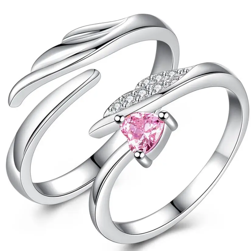 Модное Новое кольцо qixi с крыльями ангела подарок ко Дню Святого Валентина