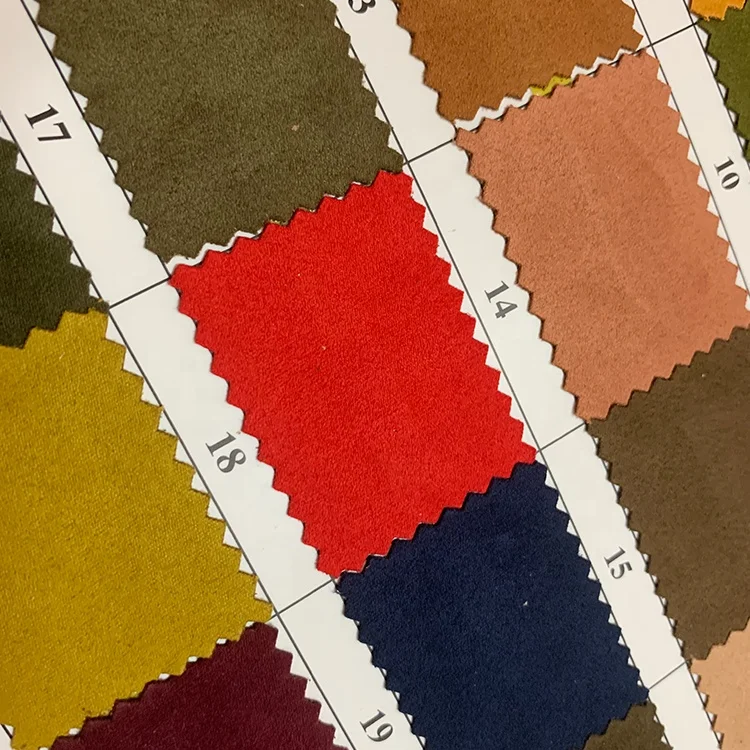 Polyester+spandex elastic double sides velvet flannel suede fabric for bag shoes dress