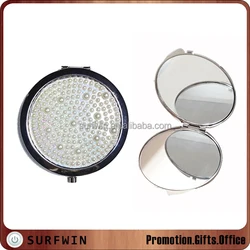 round compact mirror/pocket mirror/cosmetic mirror with acrylic stone