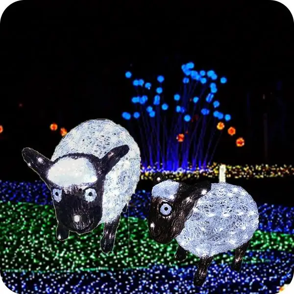 Уличное Рождественское украшение для мероприятий и вечеринок 2018, акриловые светодиодные ночные светильники из овец