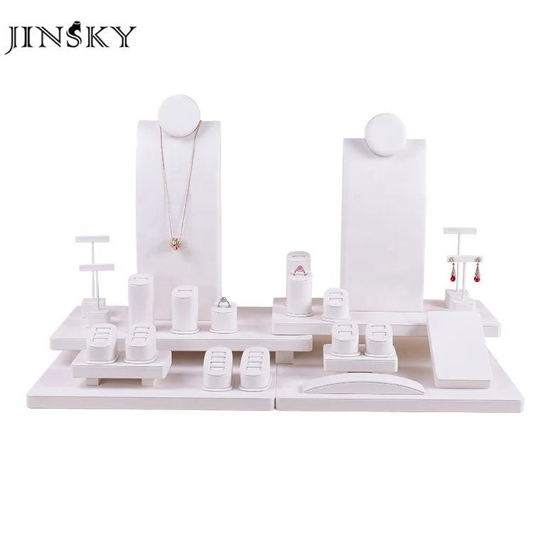 JINSKY wholesale jewelry bracelet display stand pu jewellery ring display stand