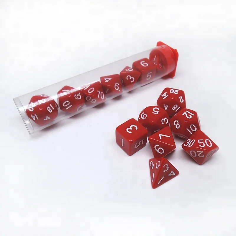Wholesale Pvc Tube Packing Dice Normal Size Polyhedral Opaque Color Solid Set for DND