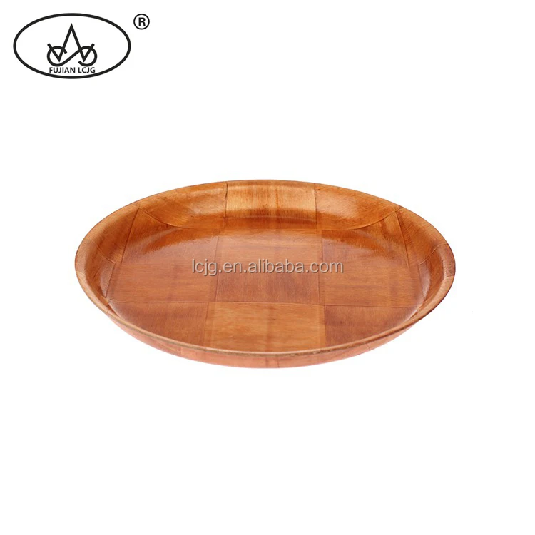 Food grade wholesale small round wooden woven plate frames