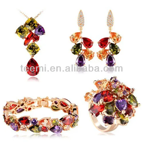 Jinse мона лиза цирконий свадебные свадьба ювелирные изделия комплект для Alibaba выражать продажа 2014 оптовая продажа