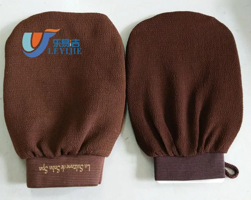 Daily Needed Product Custom Printed Logo Blove Glove Scrubber Natural Viscose Hammam Spa Glove