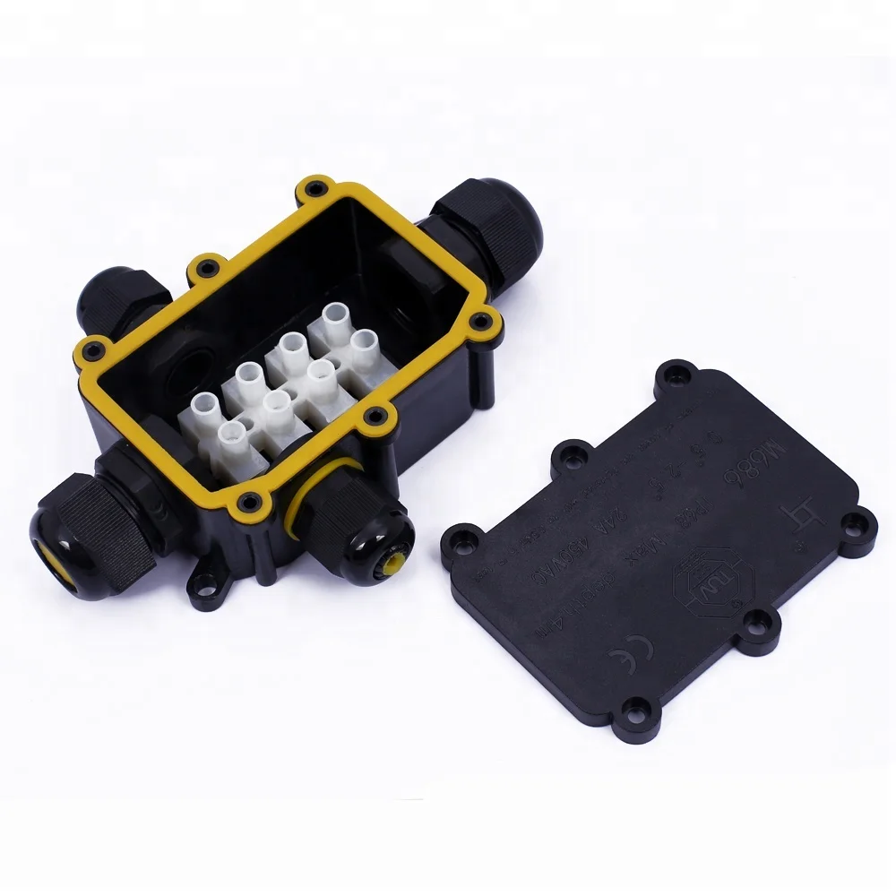 4 port rubber cable ip68 waterproof electrical terminal junction box for underwater light