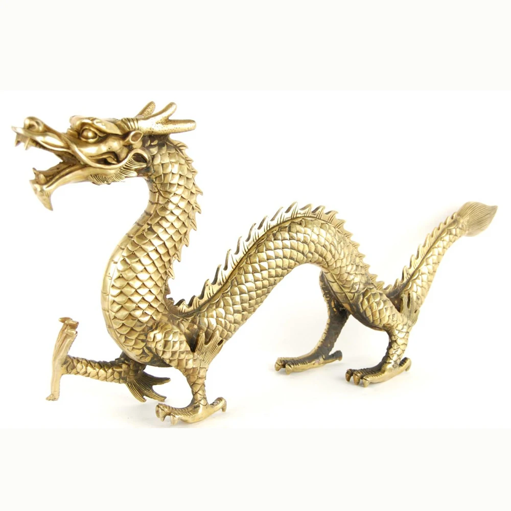 Antique bronze metal dragon sculpture