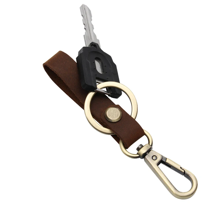 ya203 Black Real Leather Vintage Key Holder Key Ring