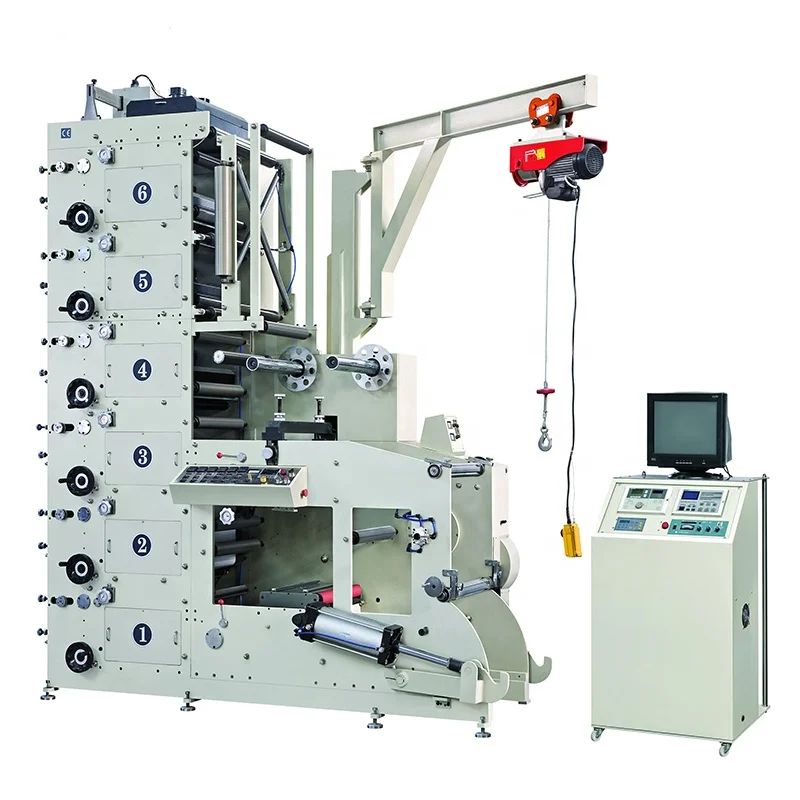 
Roll To Roll Thermal Transfer Self Adhesive Paper Labels Poster Flexo Labels Printing Press Machine 