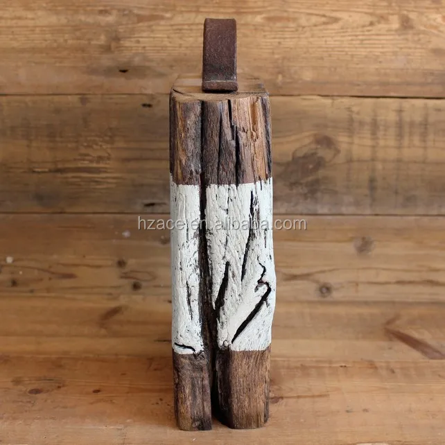 reclaimed wooden door stop
