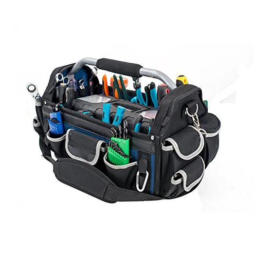 FREE SAMPLE FACTORY PRICE 18-Inch Open Mouth 19 Pockets Tool Carrier Tool Bag