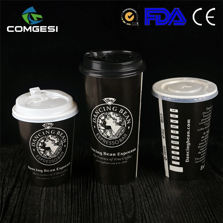 
USA Canada Factory New 8oz 12oz 16oz Ripple Double Single Wall Disposable Kraft Paper Coffee Soup Hot Paper Cup With Lid 