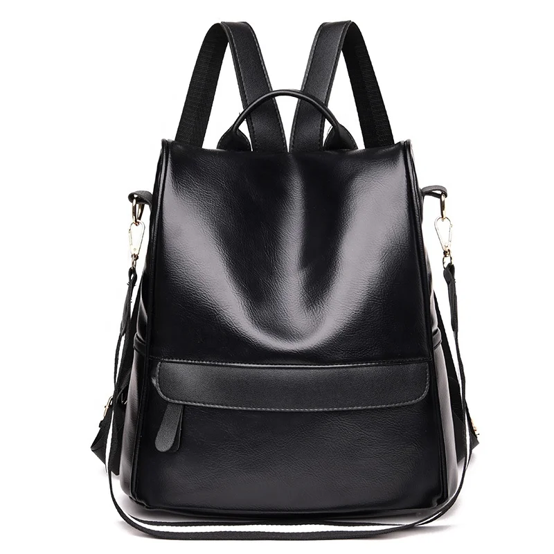 
2019 Cheap Low MOQ School Travel Anti Theft Girls Ladies PU Leather Backpack for Women 