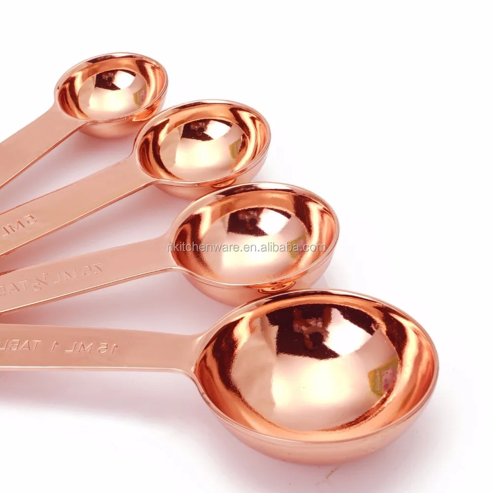 4pcs copper plate stainless steel measuring spoon set