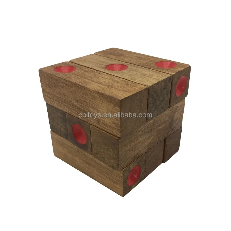3D wood domino cube dice puzzle
