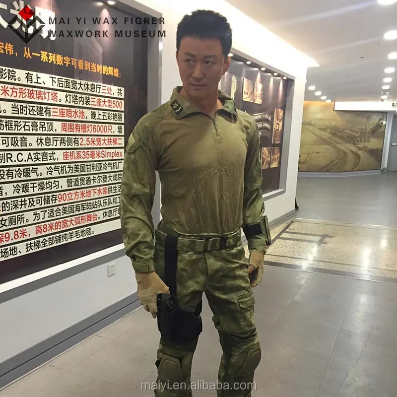 Lifelike silicone wax figure of Chinese Kung Fu star Wujing