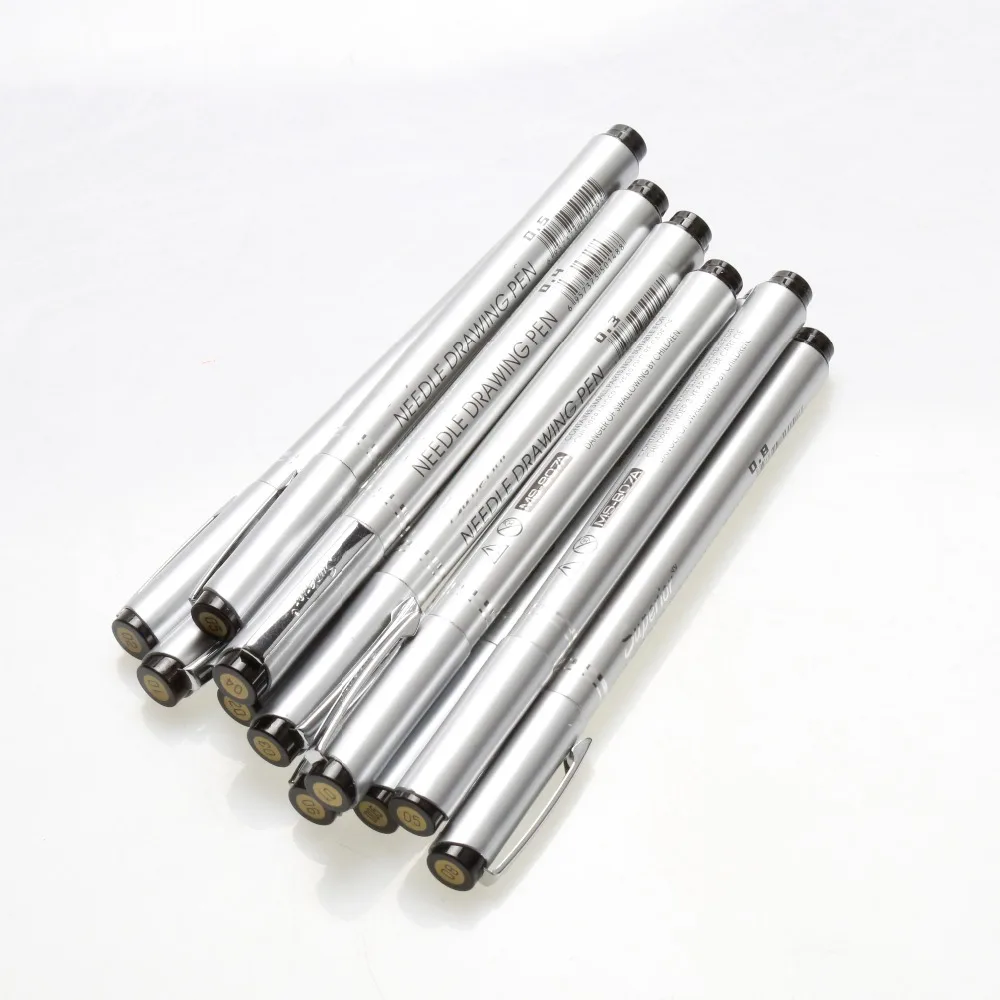 Superior 0.05 0.1-0.8 1.0 2.0 Water Proof Pigment Ink Fineliner Drawing Pen 19 Size Tips Japanese Nylon Tip Art Supplier