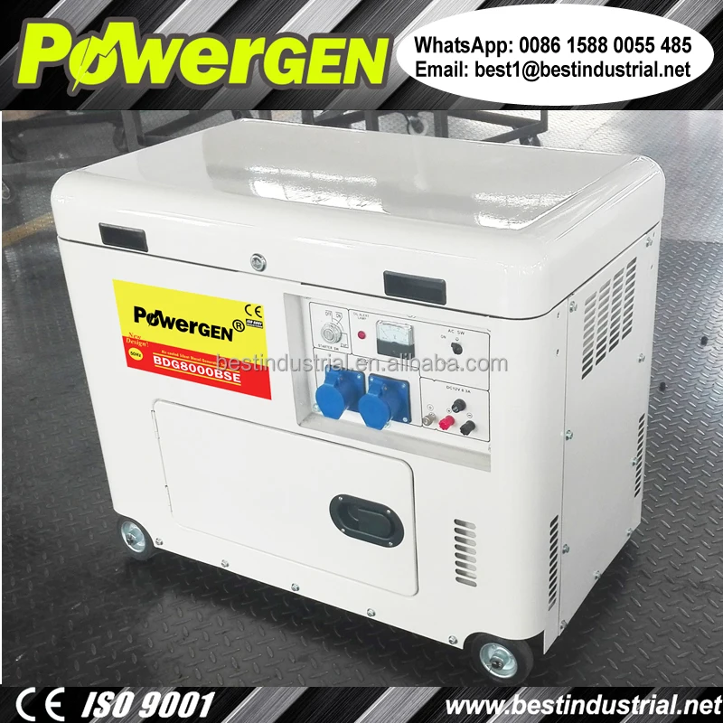 Новый дизайн! Прямая продажа с завода бесшумный дизельный генератор POWERGEN 50 Гц 7000 Вт охлаждающим
